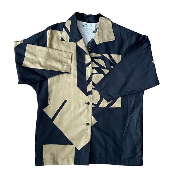 Penthouse Gallery by Catherine Ogust vintage cotton bold geometric retro shirt - Picture 14 of 15